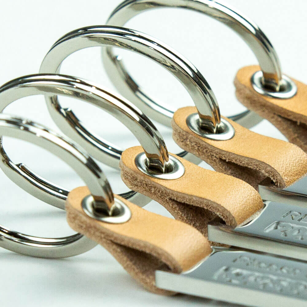 personalized laser-cut stainless steel keychain with custom name