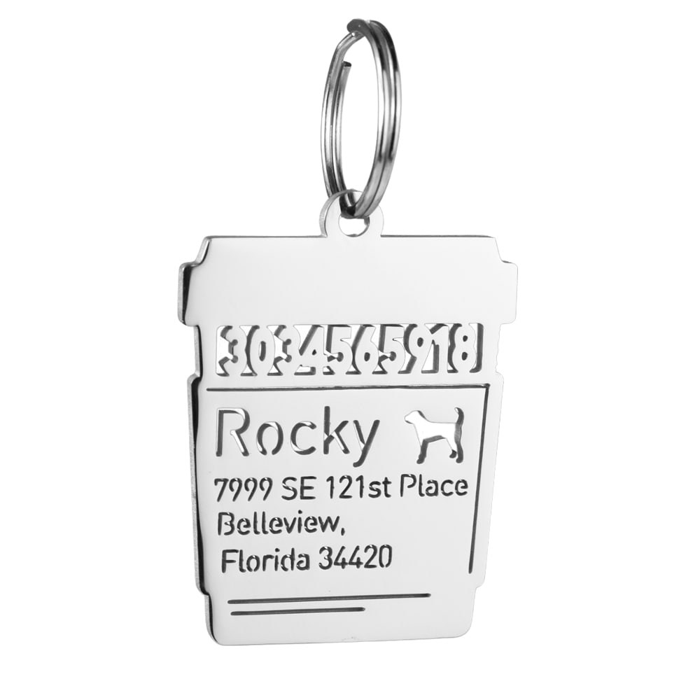 Coffee-dog-id-tag-with-collar