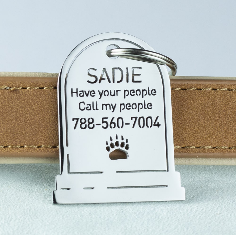 Tombstone Dog ID Tag