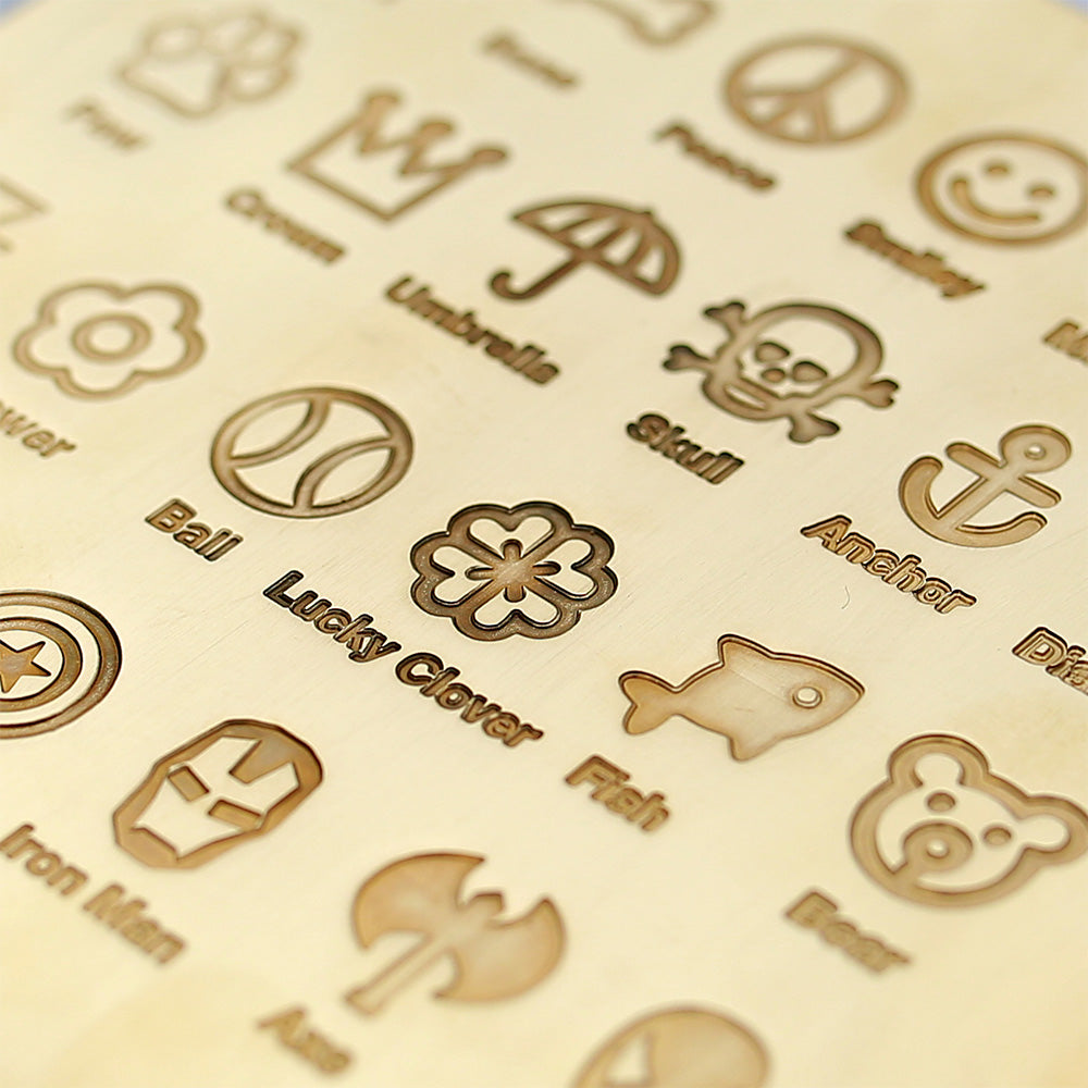 Brass Dog tag Symbols details