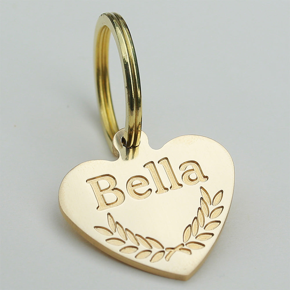 Deep Engraving ID Tag Heart Style