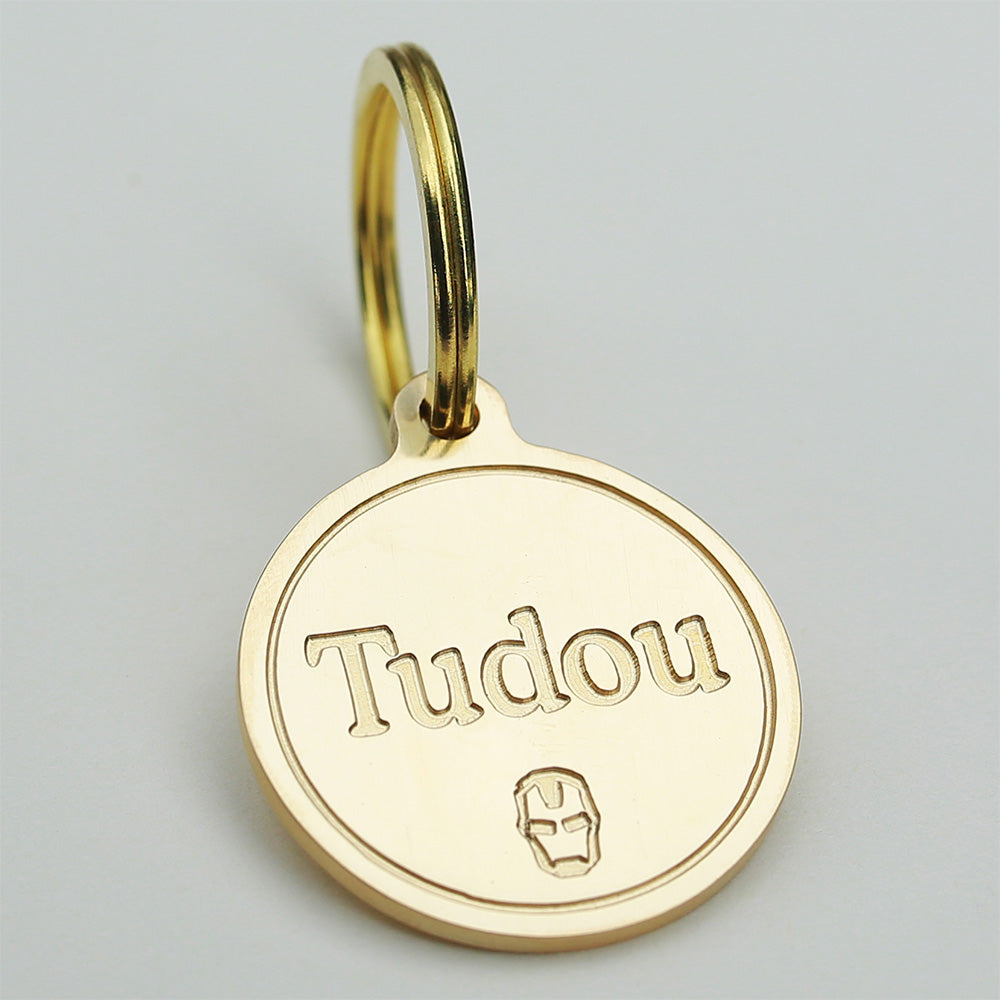 Deep Engraving Dog Tag Round Style