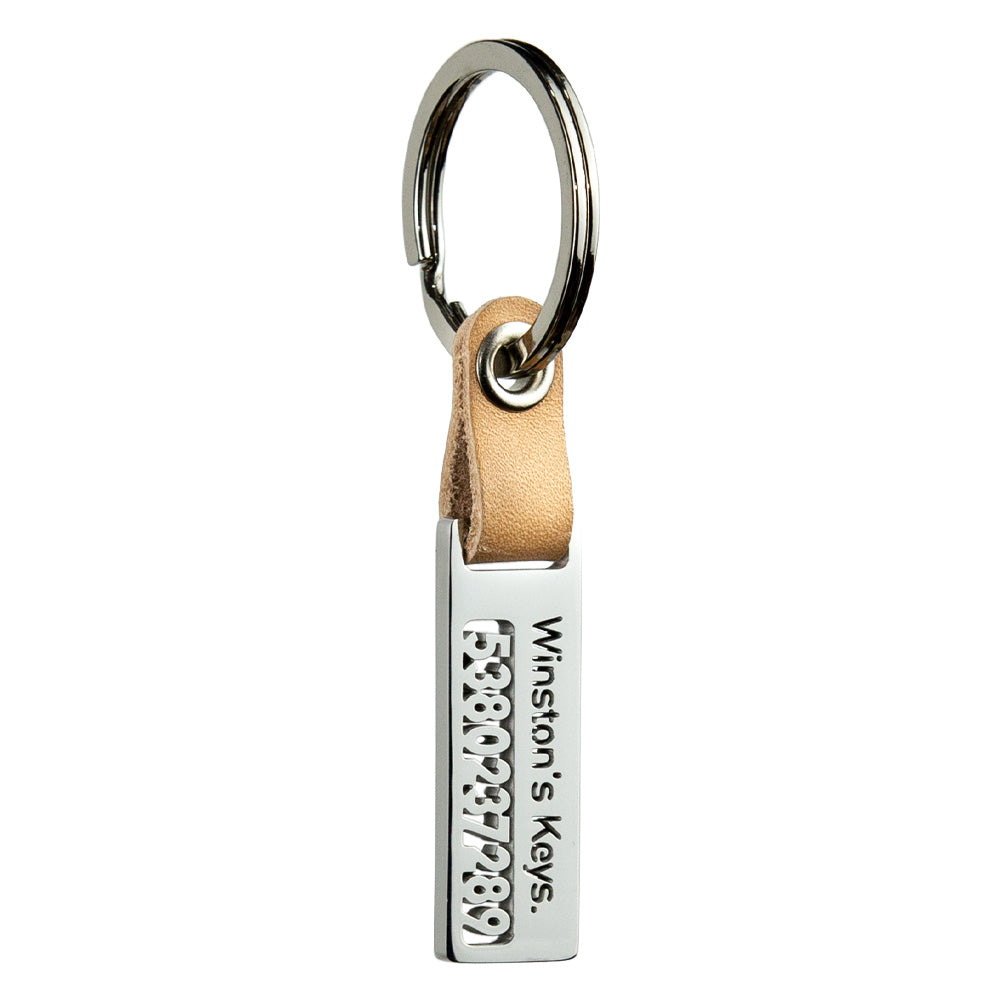 personalized laser-cut stainless steel keychain with custom name